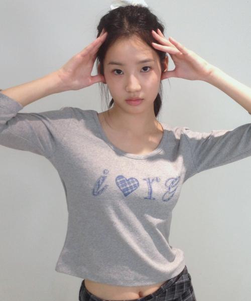 I Luv RnR Check Point Long Sleeve Gray