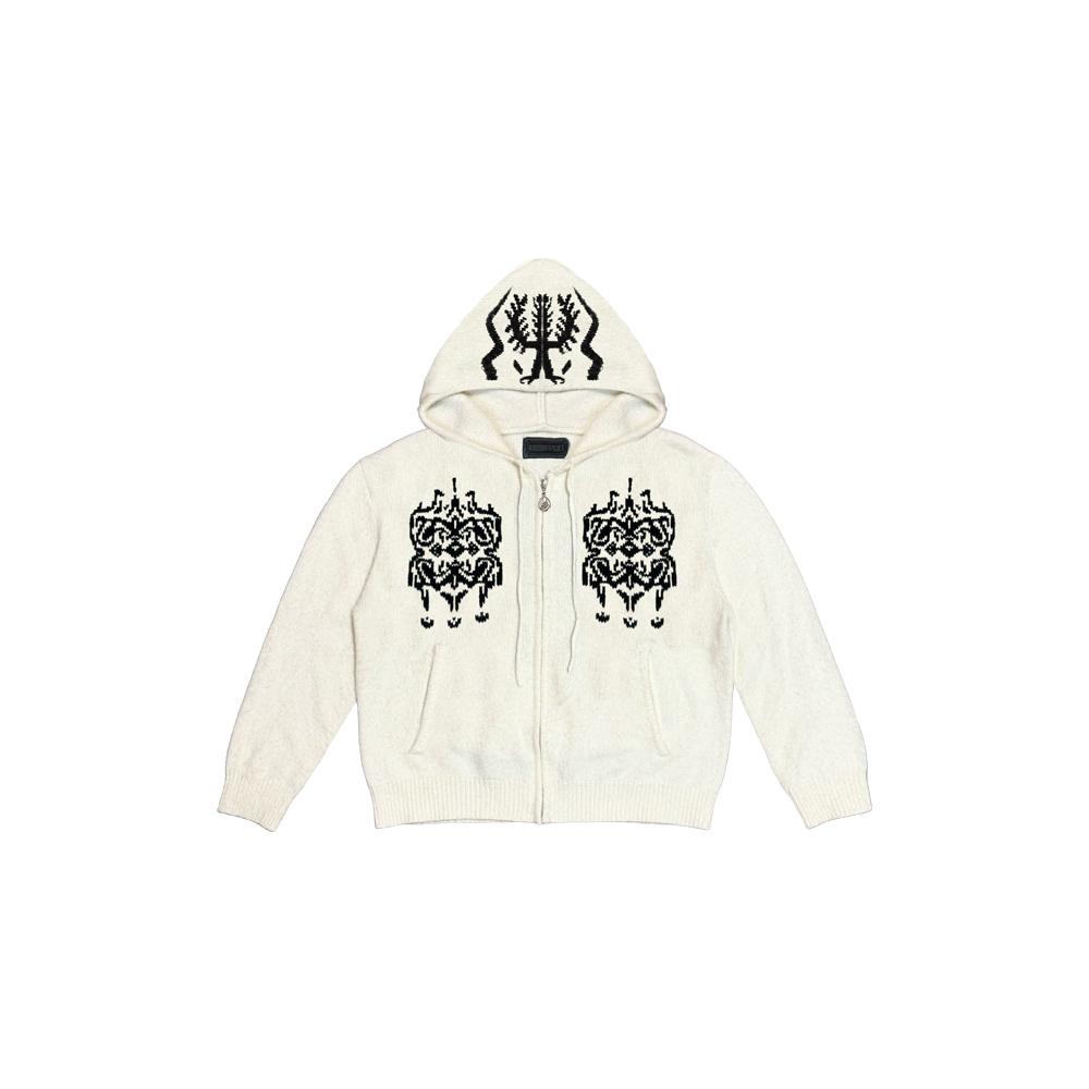 [EREHWON : 에레혼] The Sacred Tree Mohair Zip Hoodie WHT