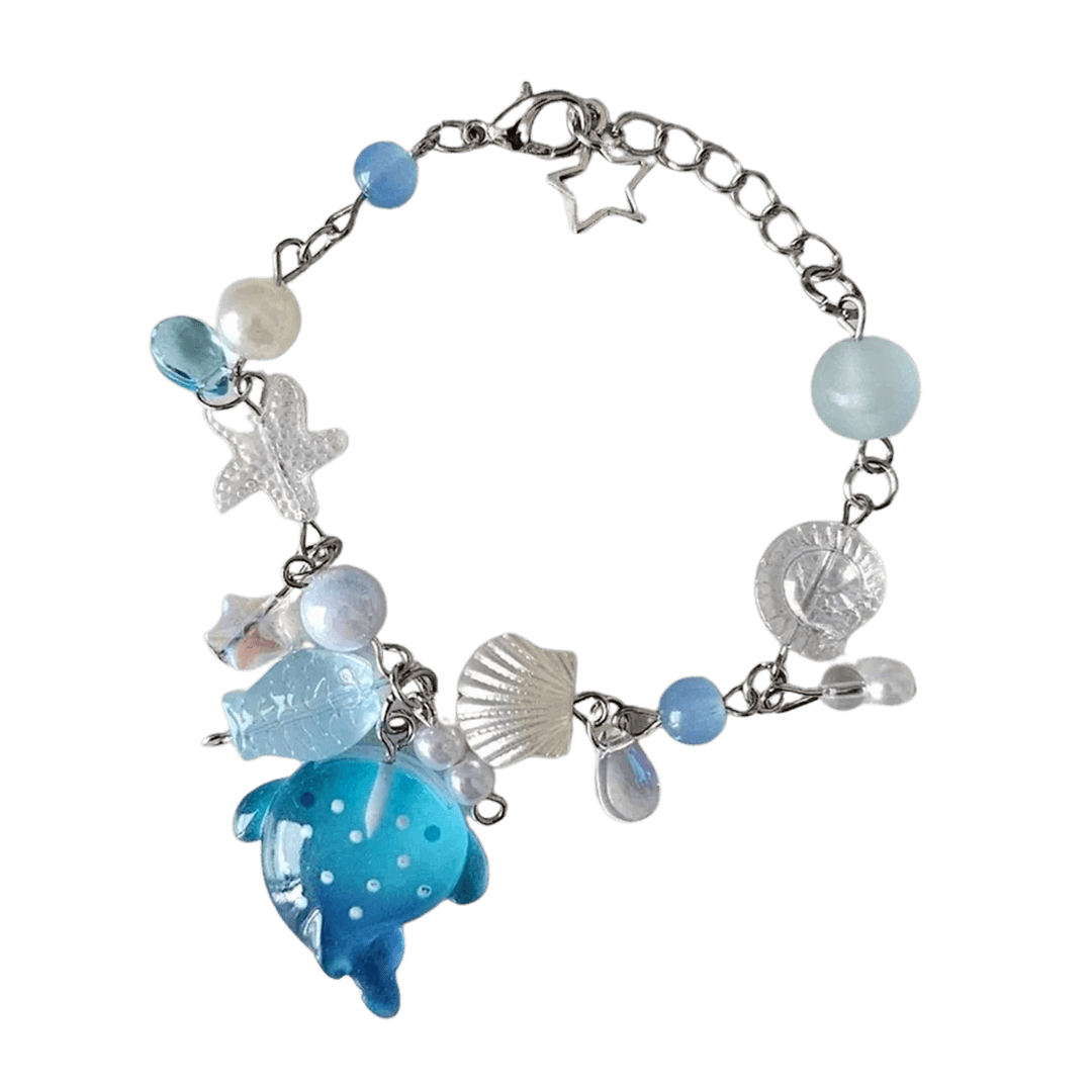 Frutiger Aero Bracelet - Whale Shark, Fishes, Clams, Stars