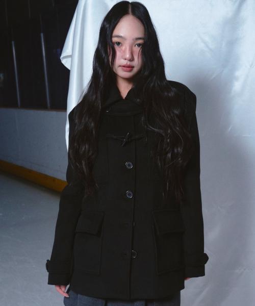 Duffel Point Mono Half Coat  Black