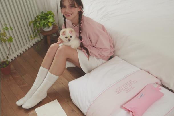 Peach sleeping bed-Pink 2size