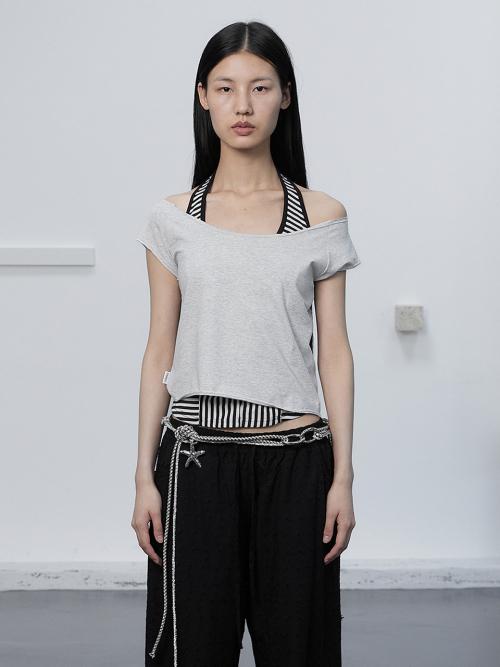 DEEP ROUND HALF TOP / GRAY