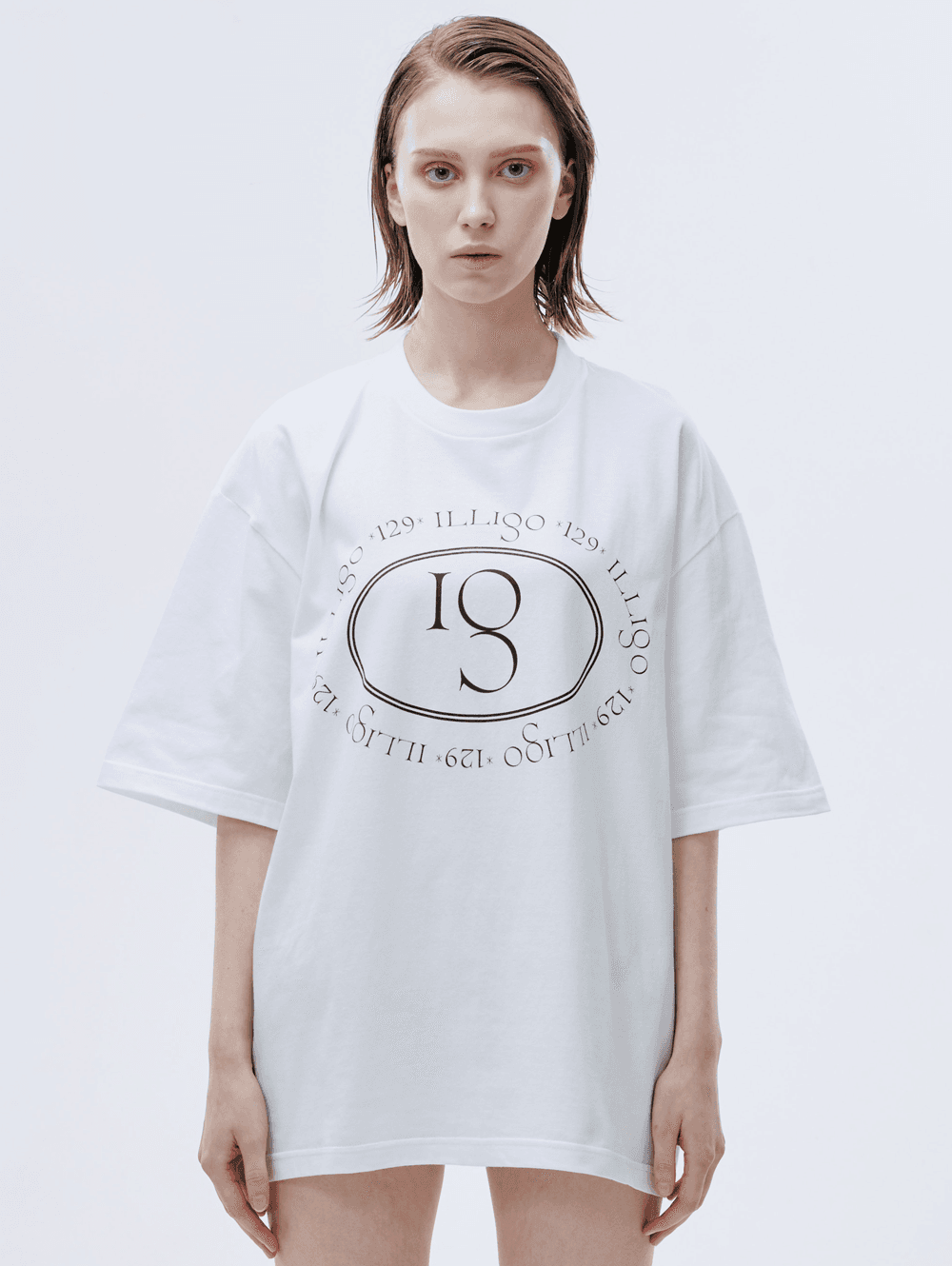 OVERFIT CIRCLE LOGO PRINTING T-SHIRT WHITE