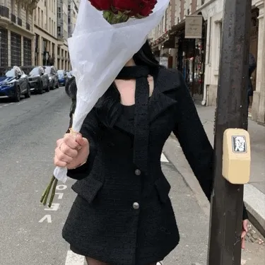 [연말룩,생일룩/타이set] 크주 트위드 원피스 자켓