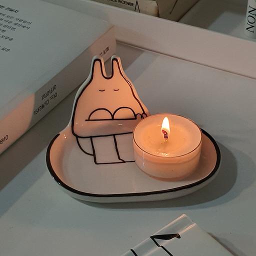 고요 도자기 캔들홀더+led초증정