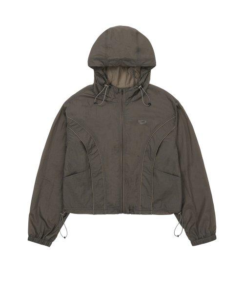 Ripstop Crop Windbreaker Brown