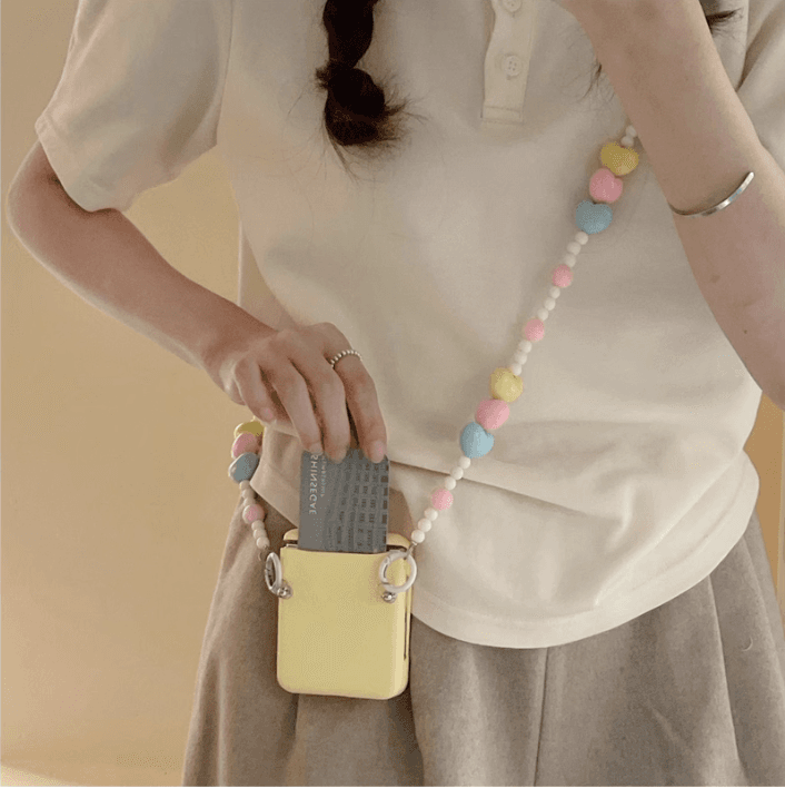 갤럭시 Z플립5케이스 지플립5케이스 귀여운 카드수납 목걸이 힌지보호