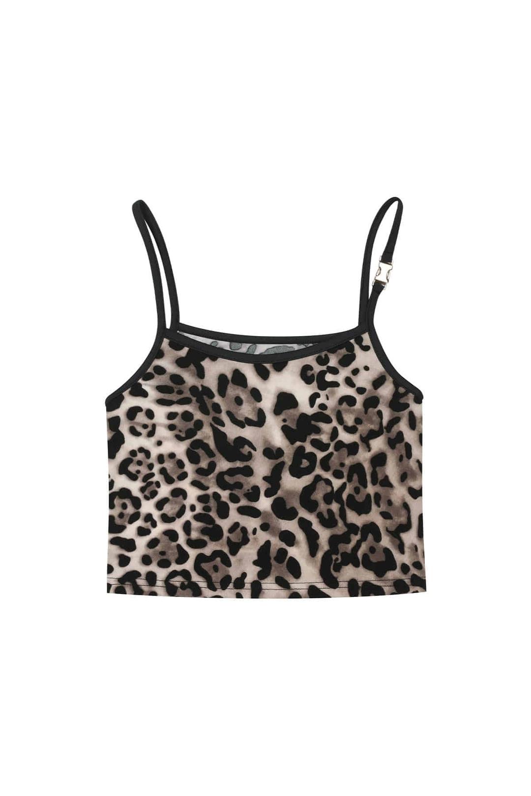 BUCKLE SLEEVELESS TOP LEOPARD