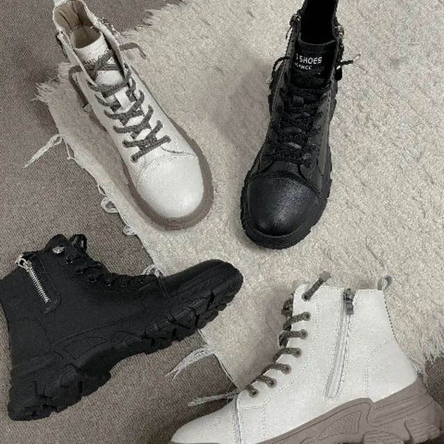 [100%당일발송/주문폭주]하이탑 스니커즈 지퍼디테일 도톰 에어 이중창 데일리 슈즈 워커스타일 2color
