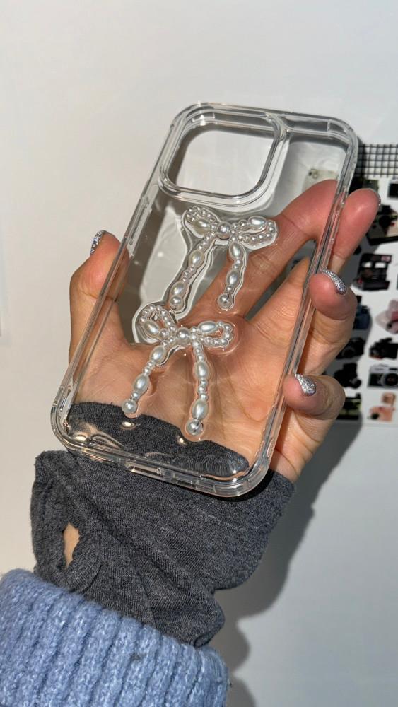 LTM 하얀리본 phone case l resin handmade / 레진 폰케이스