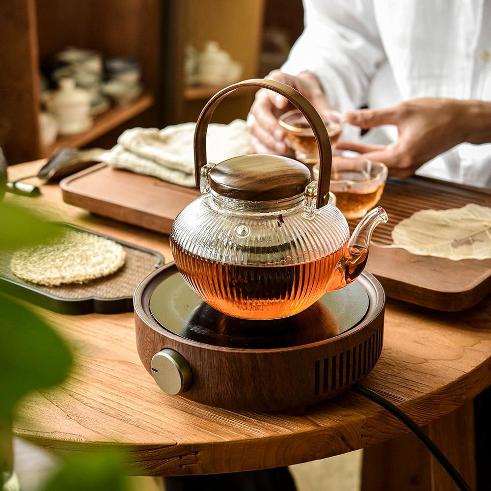 부부티하우스 우드 내열유리 차호 티포트 티팟 800ml