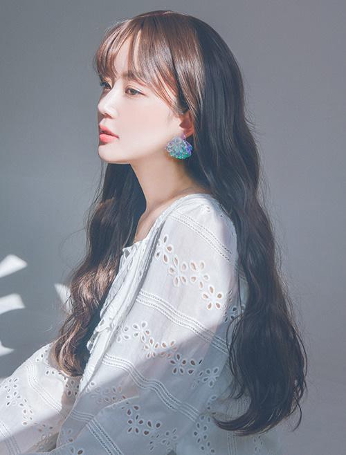 여성 통가발 시스루뱅 히피펌