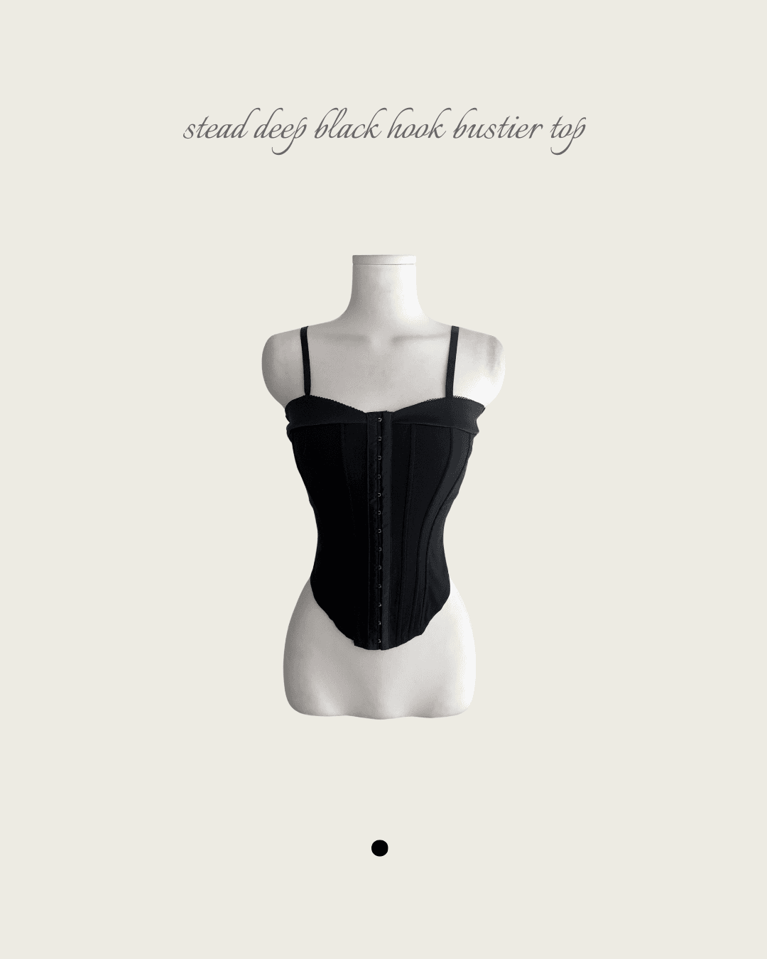 [ 솜다 PICK / 코르셋 fit! ] 스테드 딥블랙 후크 뷔스티에 TOP