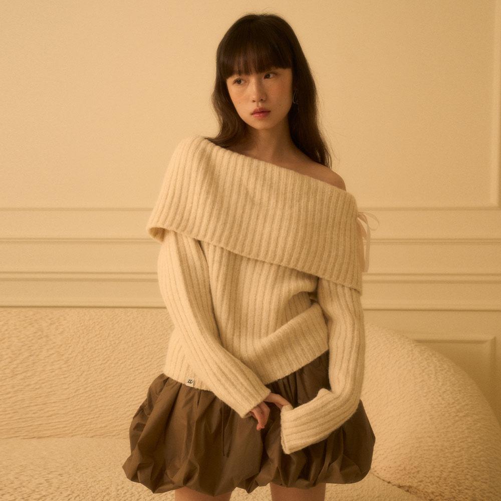 HOLIDAY OFF-SHOULDER KNIT-IVORY