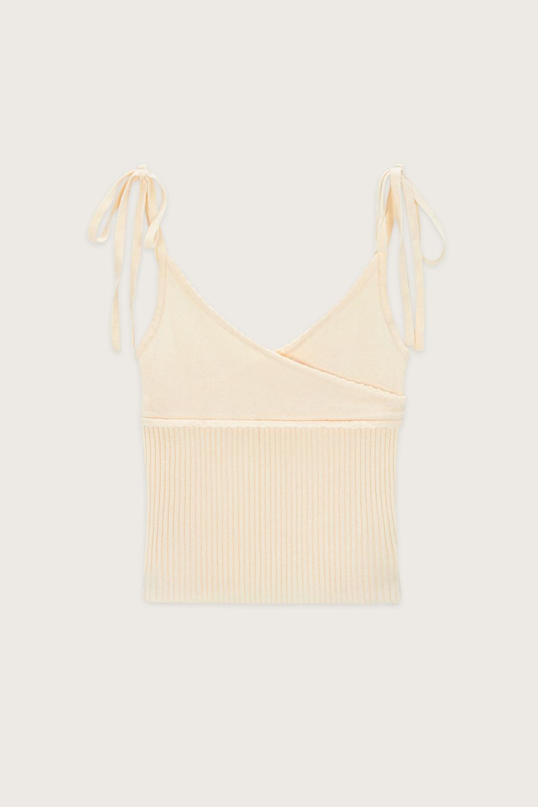 Ribbon Tie Knit Sleeveless (Ivory)