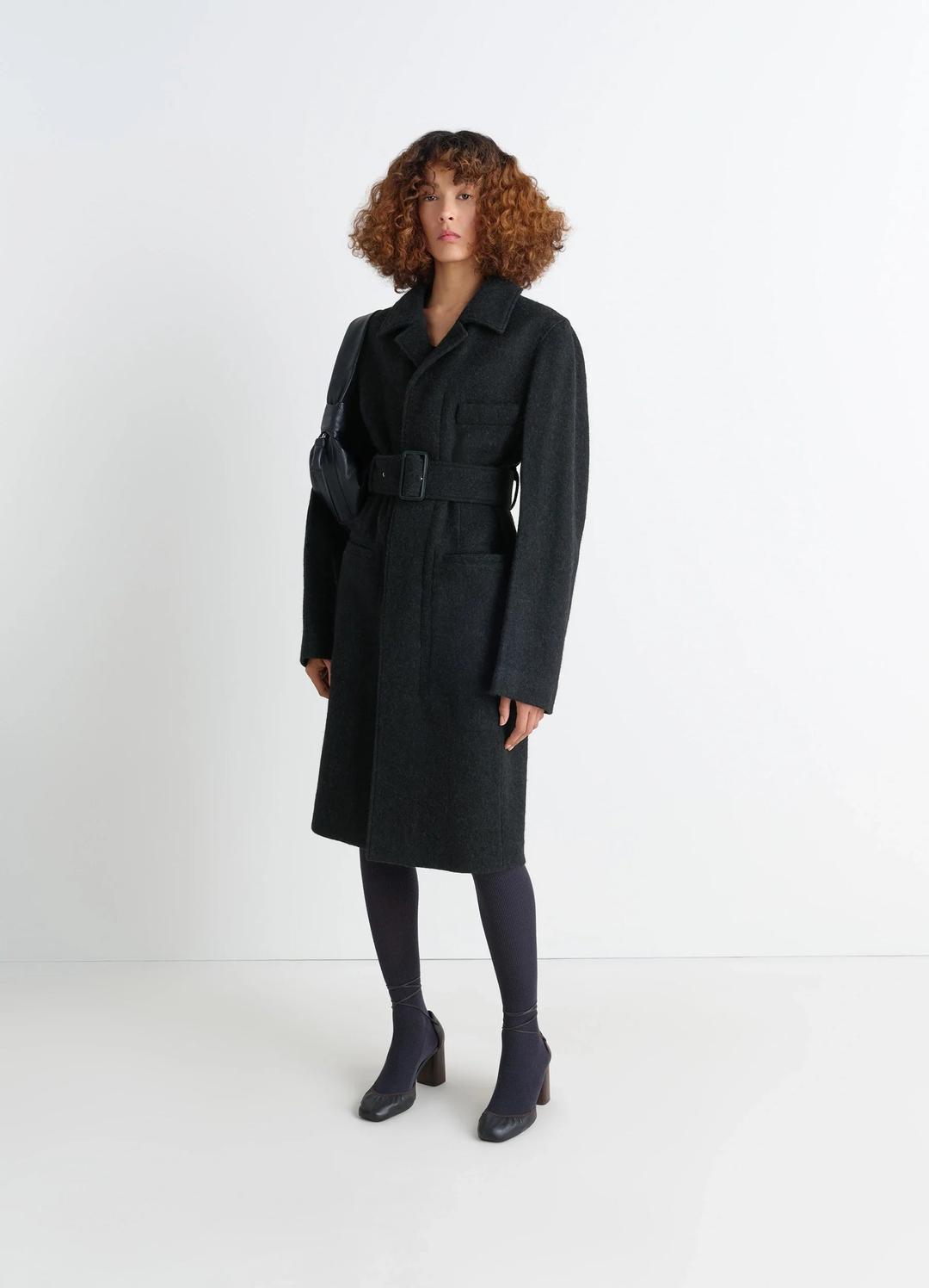 BELTED TAILORED COAT - 36