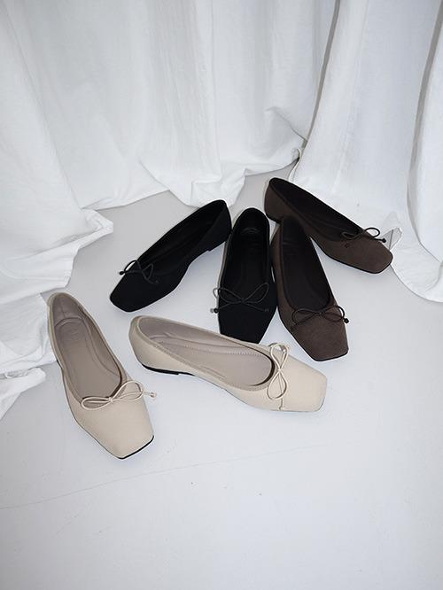 클라따 basic square flat shoes, 4color