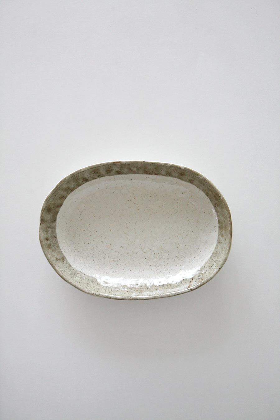 Mino ware Main Plate Brown Lim