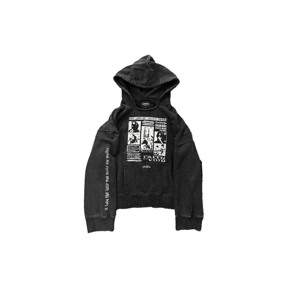 [LIFE IS HELL : 라이프 이즈 헬] VOID HEAVY HOODIE AGED BLACK