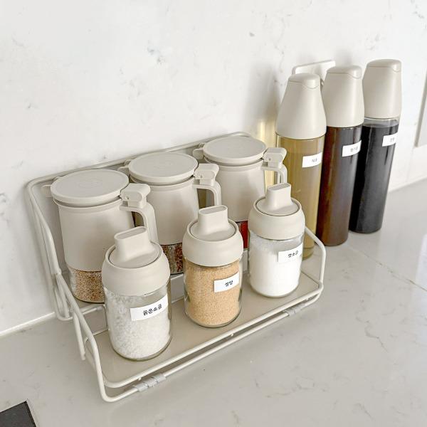 [비밀공구] 베이홈 원터치 유리 양념통 스푼 밀폐 자동 오일병