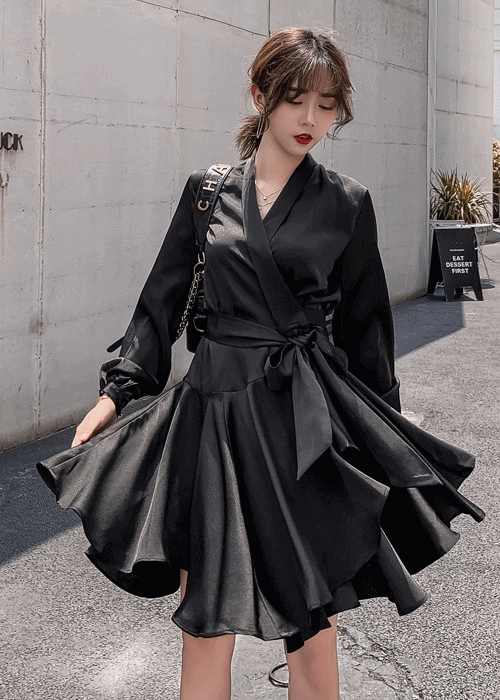 D91-9 하에모 빅사이즈 랩 원피스 44-120