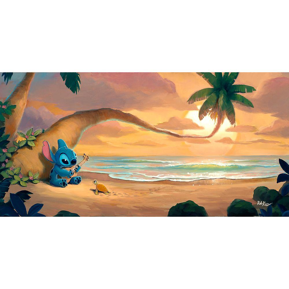 Stitch ''Sunset Serenade'' Canvas Artwork by Rob Kaz – 15'' x 30'' – Limited Edition | Disney Store