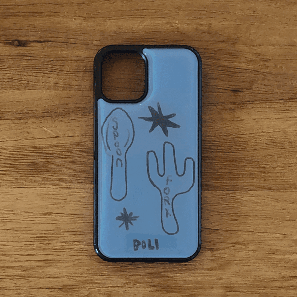 [아이폰16 추가]spoon N fork 002_blue epoxy phone case