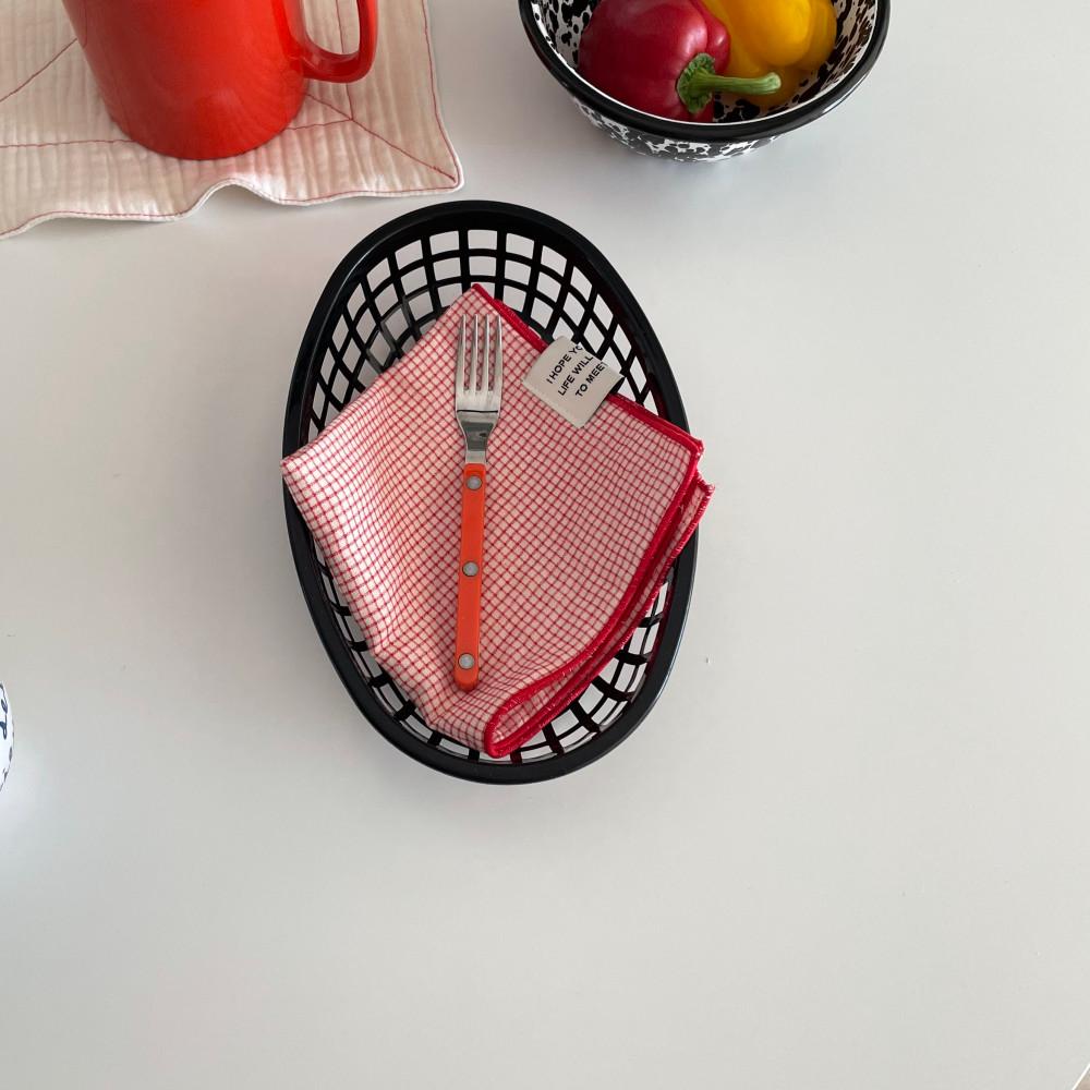 미니레드체크 행주 4겹거즈 면  요루 거즈 제로웨이스트