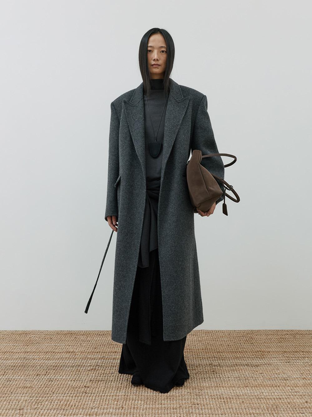 Wool Camel Over Coat (charcoal)
