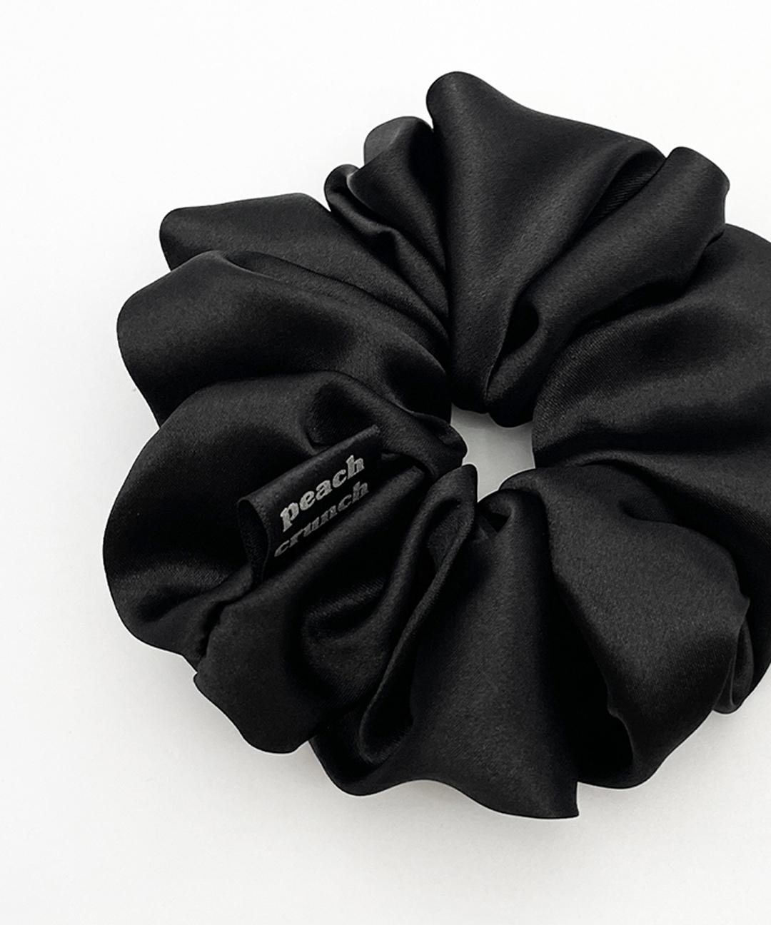 [made] 블랙 실크 스크런치 곱창끈 헤어슈슈 (2 size)