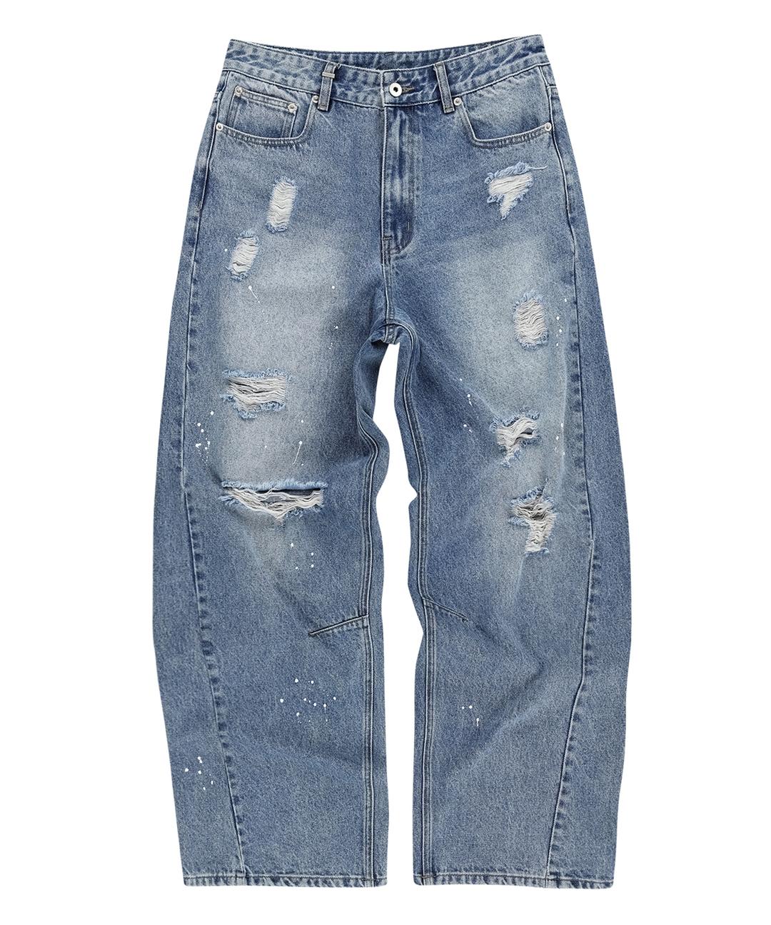 [8/4 예약 배송] DESTROYED WIDE DENIM PANTS [BLUE]