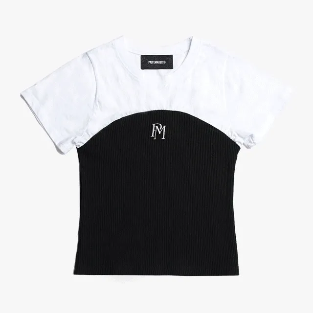 KNIT TOP LAYERED TEE (2TYPE/2COLORS)