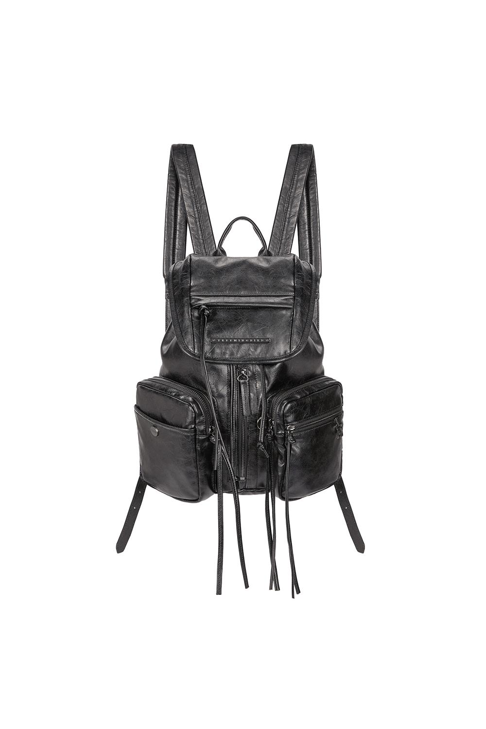 Zipper Finishing Flap Mini Back Pack [ Dark Gray ]