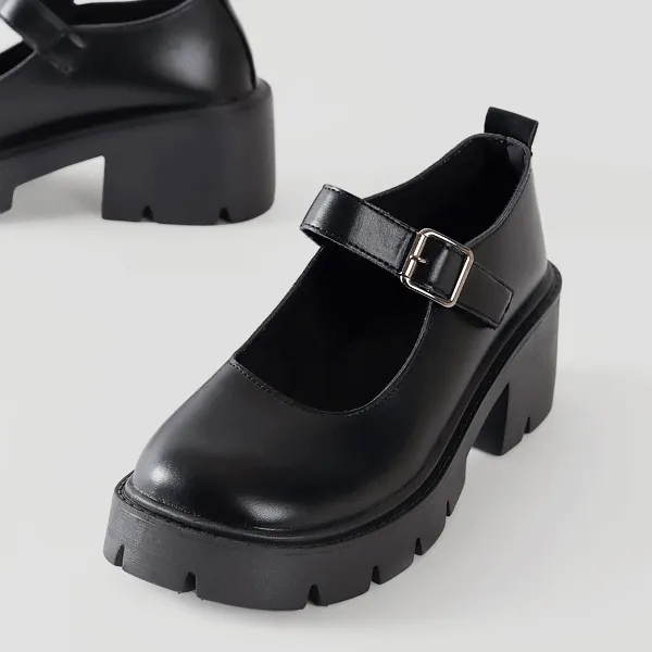 [오늘출발] 발편한 메리제인 버클 통굽 로퍼 6cm