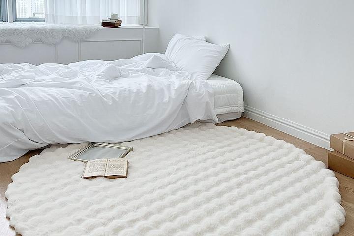 앙고라 고급 에코 퍼 인테리어 원형 러그 장모 밀림방지 4size 4colors