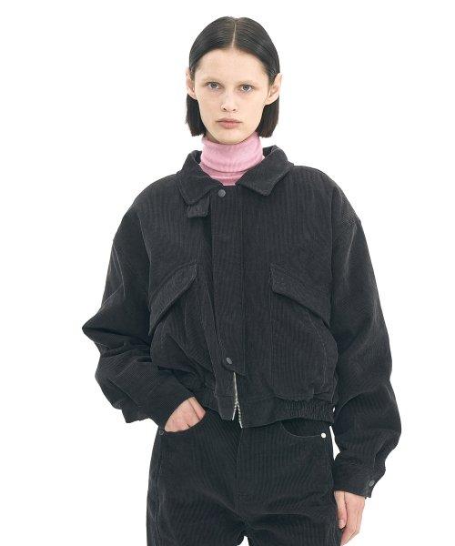 코듀로이 봄버 자켓_차콜 그레이