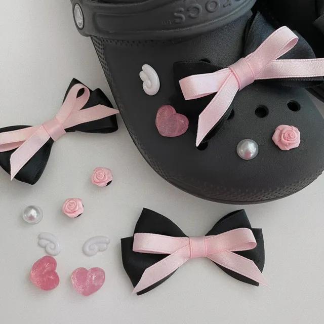 [무료배송]발레코어 리본 로즈 장미 진주 페일핑크 지비츠 세트 고프코어 10pcs