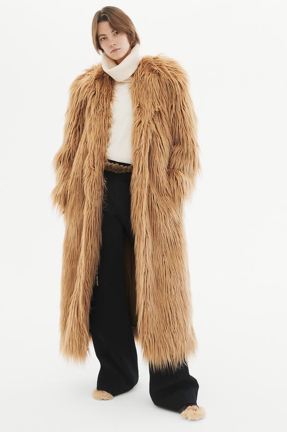 MANTEAU LONG EFFET FOURRURE ÉDITION LIMITÉE