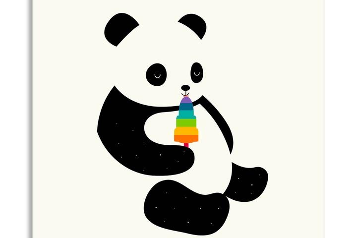 아기방 홈 카페 인테리어 캔버스 메탈 그림액자 42종 07.무지개 아기팬더