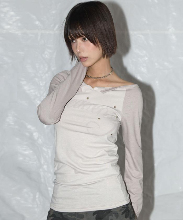 HEAVENLY OFF-SHOULDER LONG SLEEVE (BEIGE) F25QB084