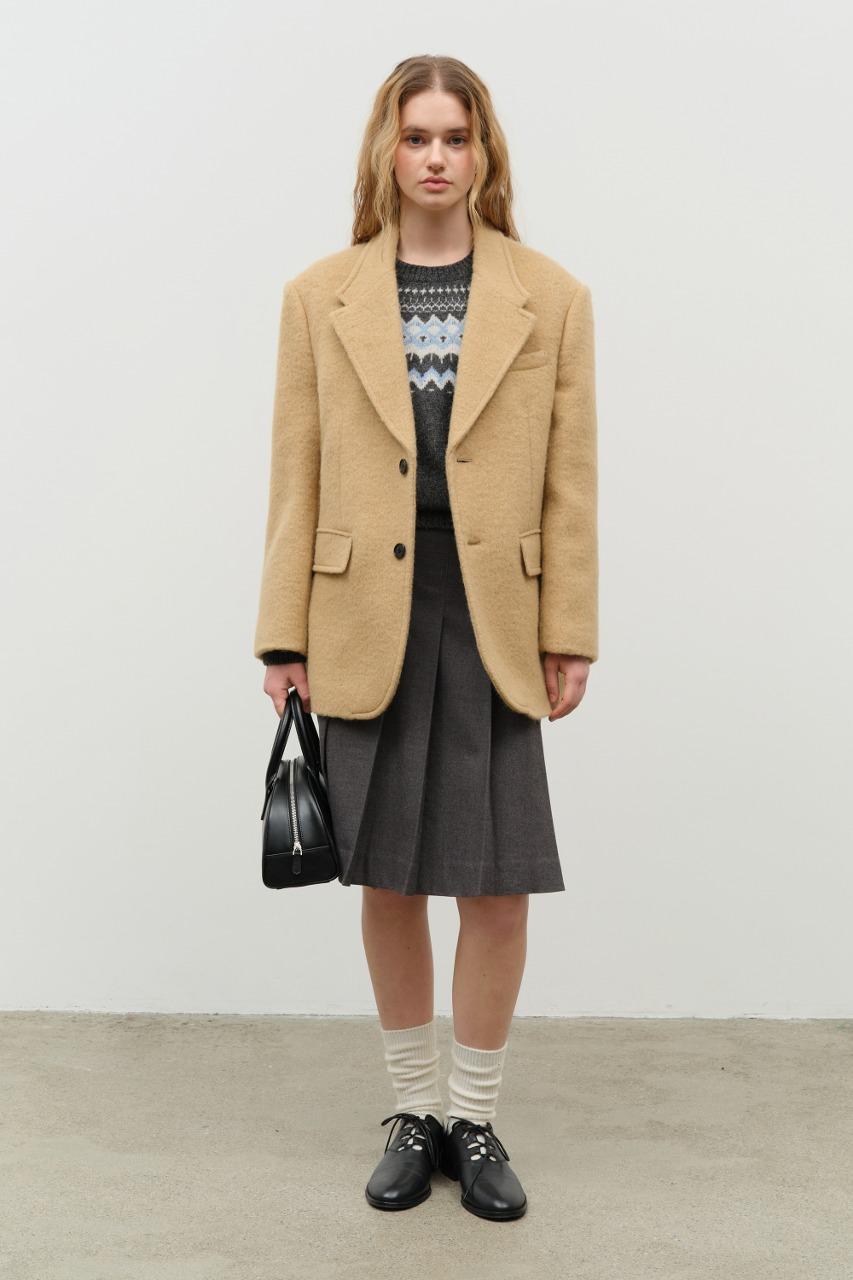 UNISEX ALPACA BLAZER COAT CAMEL