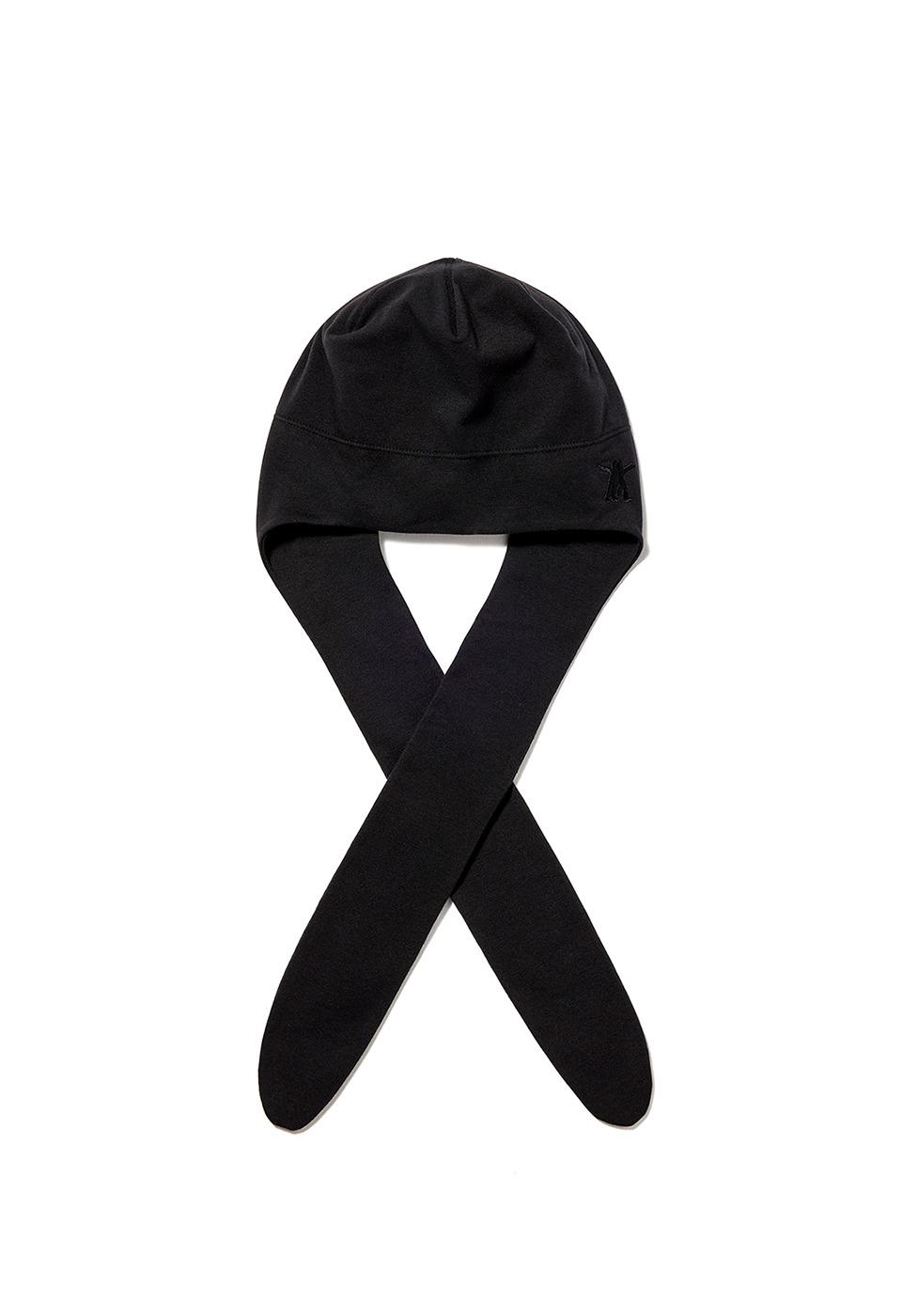JERSEY EARFLAP BEANIE, BLACK