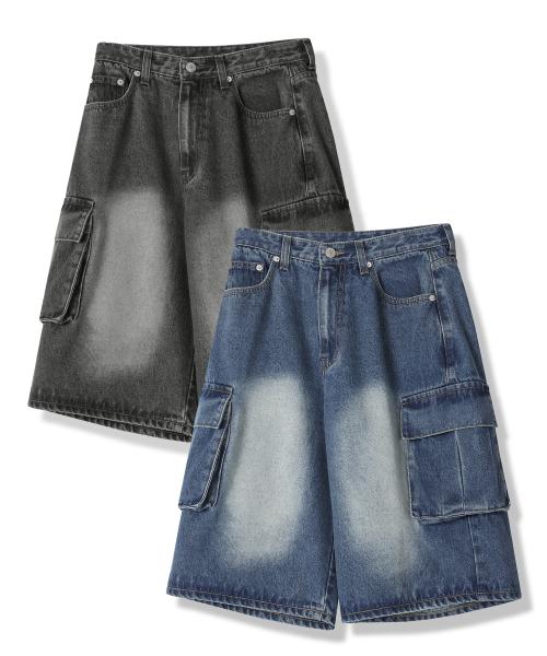 Wide Cargo Half Denim Pants - 5COL