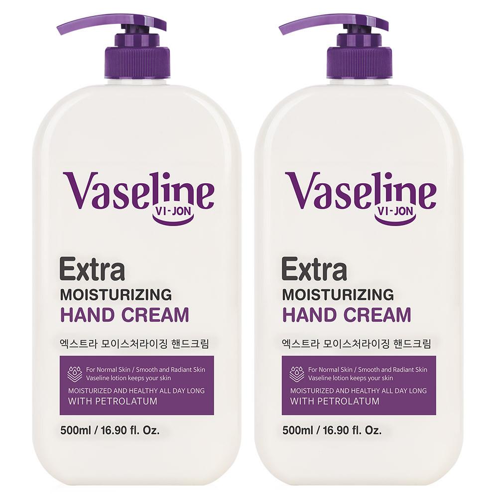 바세린 핸드크림 대용량 500ml 2개 바이존 고보습 향좋은 핸드로션