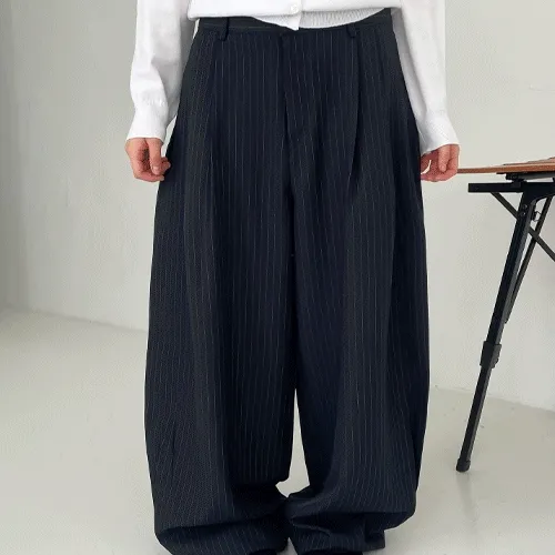 뉴먼 스트라이프 와이드 슬랙스