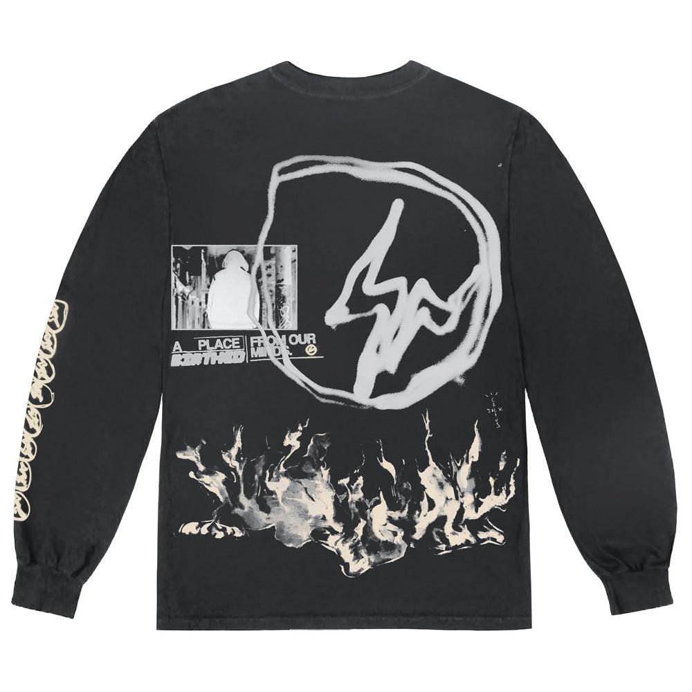 Travis Scott Cactus Jack For Fragment Logo L/S T-Shirt Washed Black - S