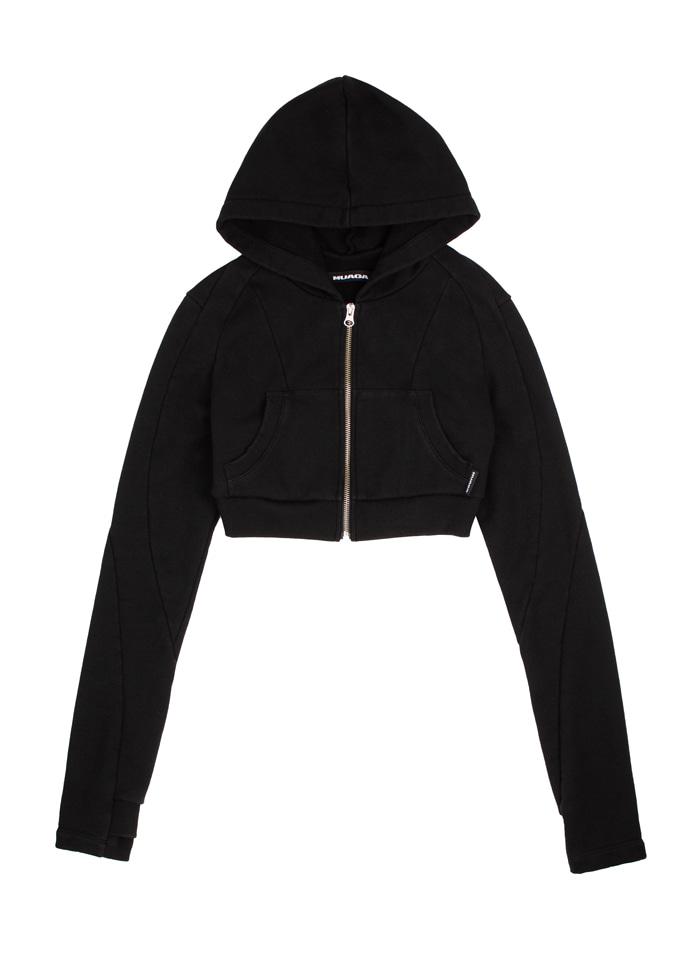 Back open hoodie (Black)
