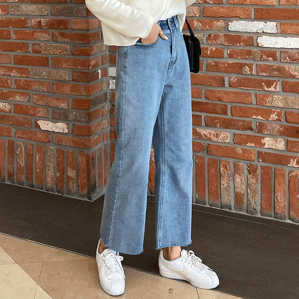 [당일발송~155,160,165 ~77]너로정했어 와이드 히든 속밴딩 데님팬츠 청바지