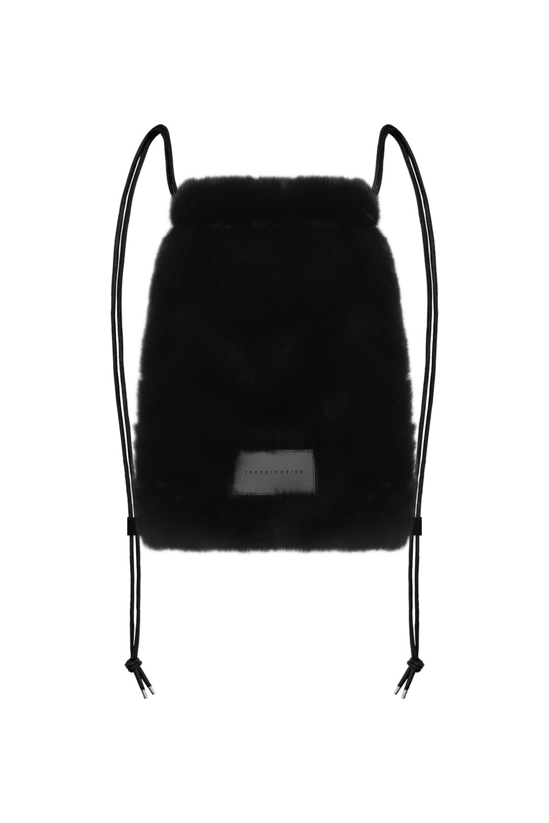 Volume Fur String back pack [ Black ]