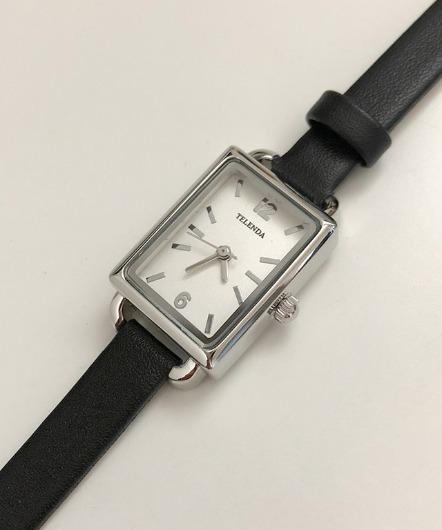 oblong leather watch